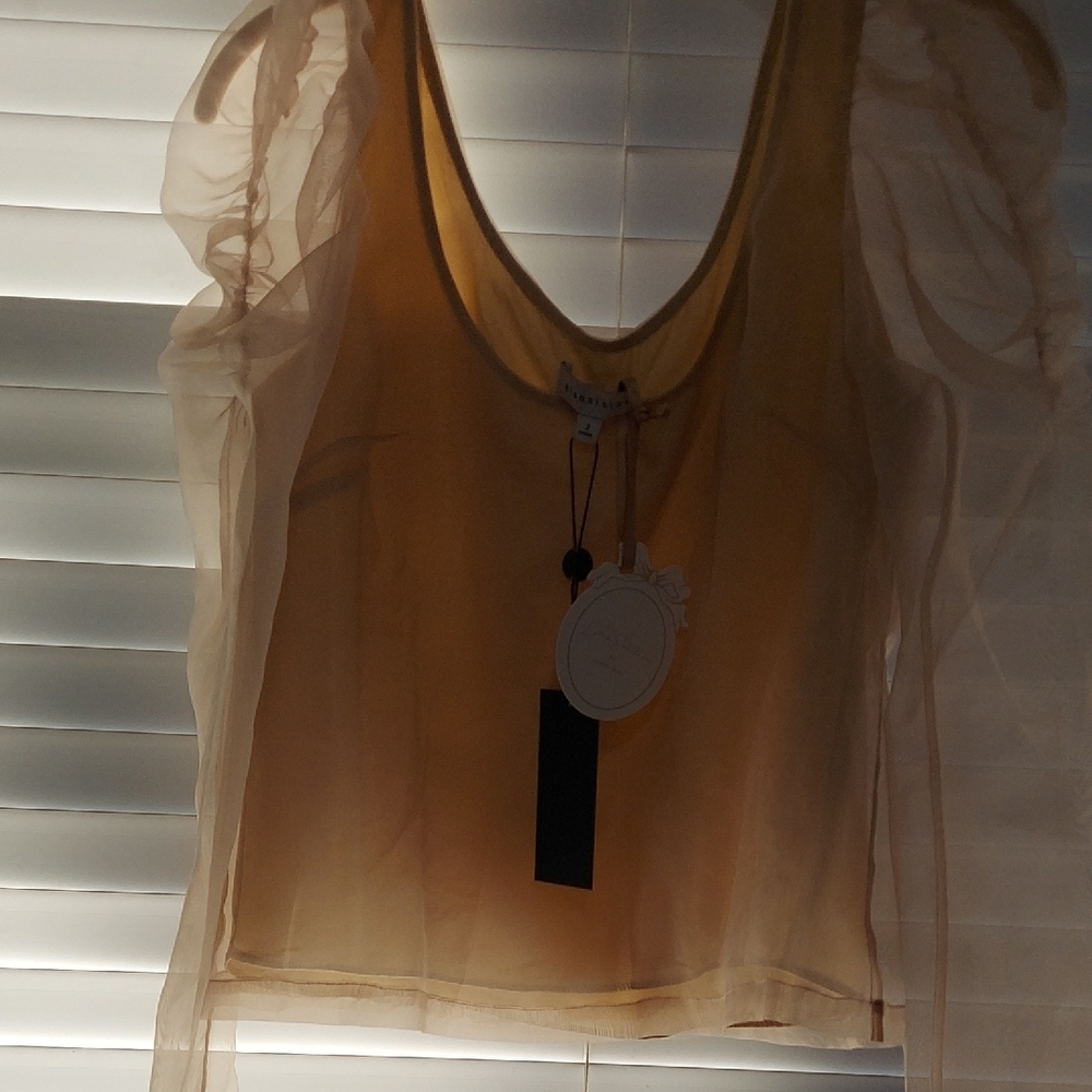 Gianni Bini Sheer Cream Blouse
